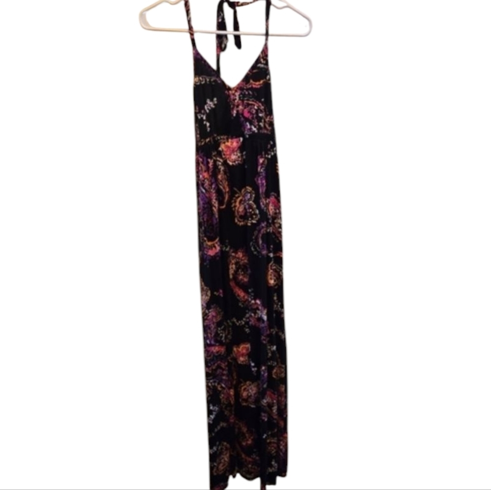 Express Womens Black and Pink Halter Maxi Sundress NWOT - Picture 1 of 4